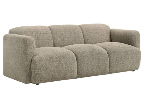 Dorset Fabric Upholstered Round Track Arm Sofa Brown
