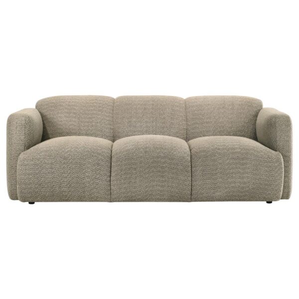 Dorset Fabric Upholstered Round Track Arm Sofa Brown