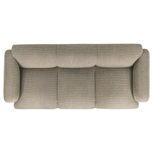 Dorset Fabric Upholstered Round Track Arm Sofa Brown
