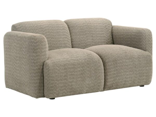 Dorset Fabric Upholstered Round Track Arm Loveseat Brown
