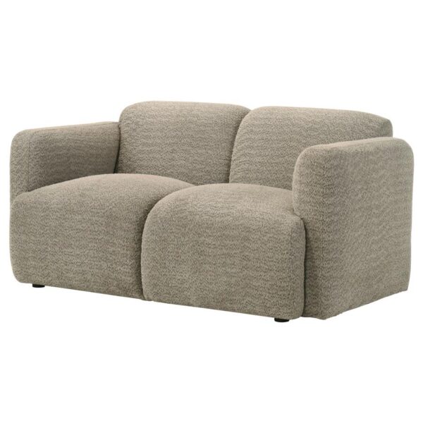 Dorset Fabric Upholstered Round Track Arm Loveseat Brown