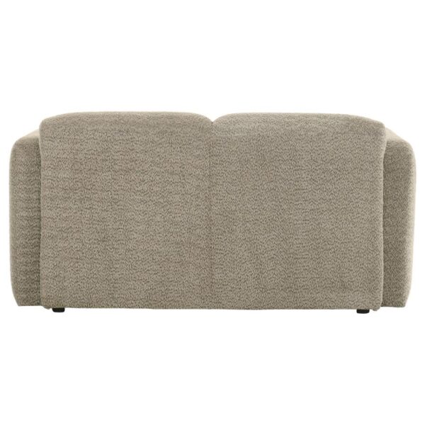 Dorset Fabric Upholstered Round Track Arm Loveseat Brown