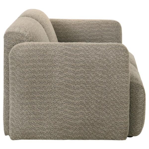 Dorset Fabric Upholstered Round Track Arm Loveseat Brown