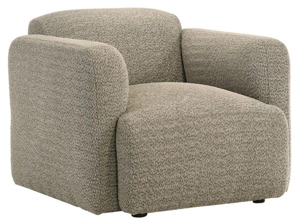 Dorset Fabric Upholstered Round Track Arm Accent Chair Brown