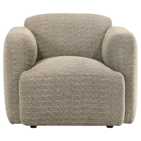 Dorset Fabric Upholstered Round Track Arm Accent Chair Brown