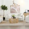Isabella 3-piece Faux Sheepskin Upholstered Sofa Set Natural