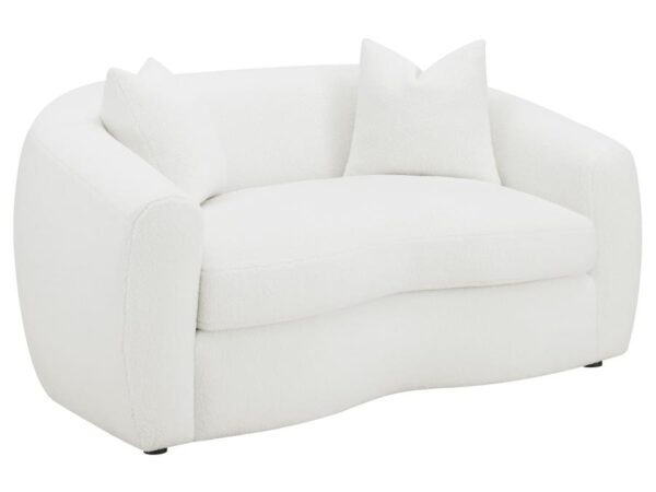Isabella Faux Sheepskin Upholstered Loveseat Natural