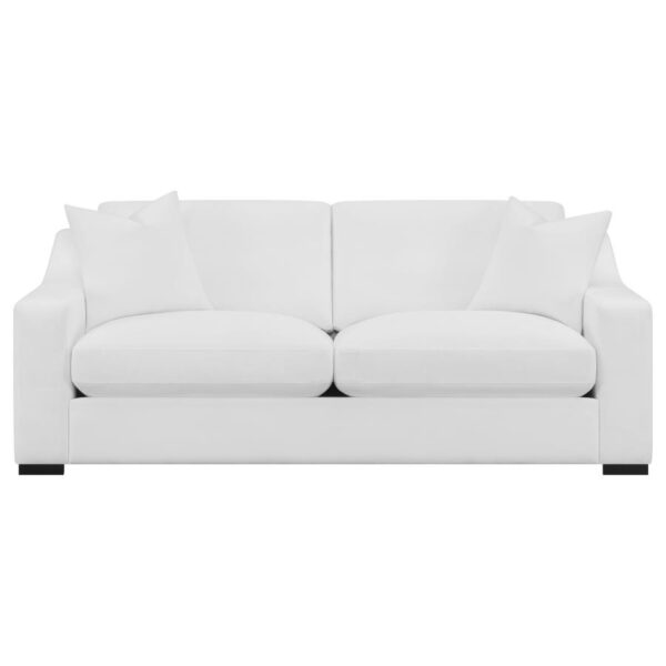 Ashlyn 3-piece Upholstered Sloped Arm Sofa Set White
