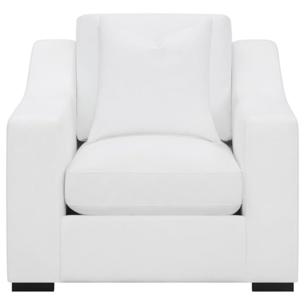 Ashlyn 3-piece Upholstered Sloped Arm Sofa Set White