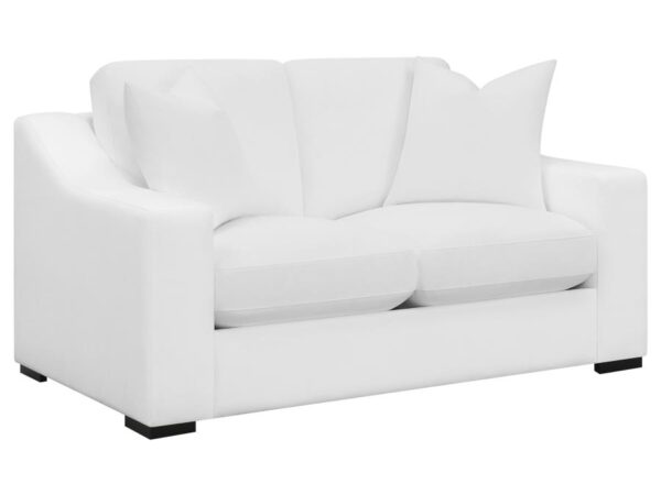 Ashlyn Upholstered Sloped Arm Loveseat White