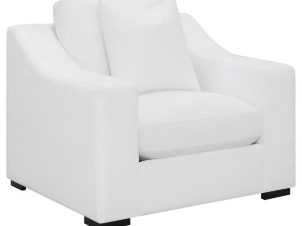 Ashlyn Upholstered Sloped Arm Accent Chair White