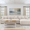Blaine Upholstered Reversible Chaise Sectional Sofa Sand
