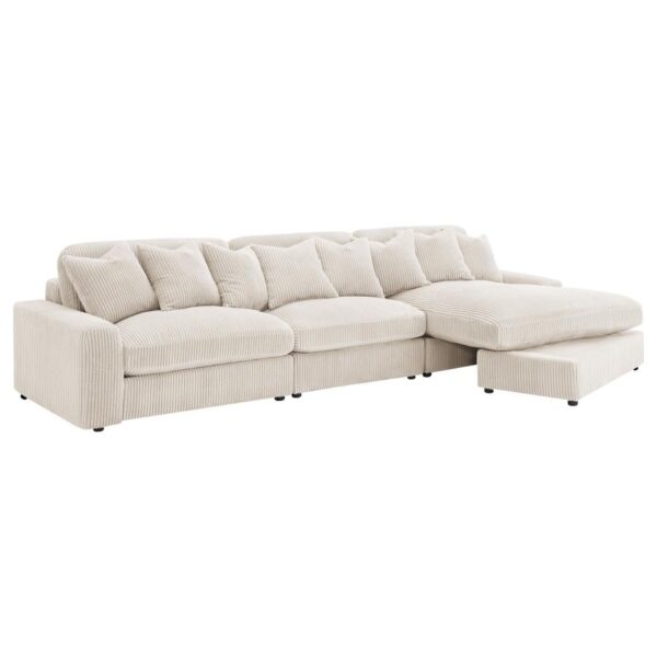 Blaine Upholstered Reversible Chaise Sectional Sofa Sand