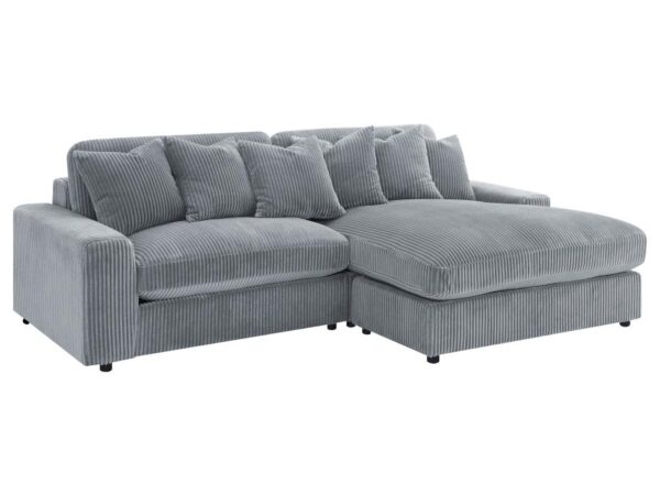 Blaine Upholstered Reversible Chaise Sectional Sofa Fog