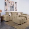 Octavia Upholstered Sectional Chaise Sofa Camel