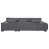 Octavia Upholstered Sectional Chaise Sofa Charcoal Grey
