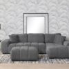 Octavia Upholstered Sectional Chaise Sofa Charcoal Grey