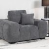 Octavia Upholstered Track Arm Accent Chair Charcoal Grey
