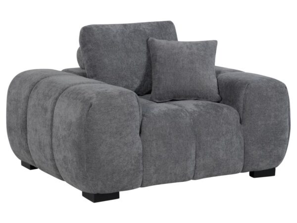 Octavia Upholstered Track Arm Accent Chair Charcoal Grey