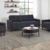 Bowen II 3-piece Upholstered Track Arm Sofa Set Steel Grey