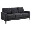 Bowen II 3-piece Upholstered Track Arm Sofa Set Steel Grey