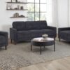 Bowen II Fabric Upholstered Track Arm Sofa Steel Grey