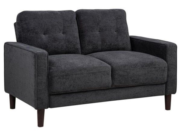 Bowen II Fabric Upholstered Track Arm Loveseat Steel Grey