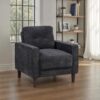 Bowen II Fabric Upholstered Track Arm Chair Steel Grey