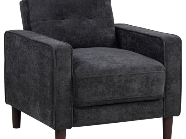 Bowen II Fabric Upholstered Track Arm Chair Steel Grey