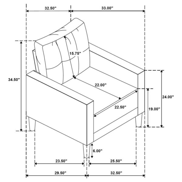 Bowen II Fabric Upholstered Track Arm Chair Steel Grey