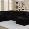 Devonshire Sleeper Sectional Sofa Storage Chaise Black
