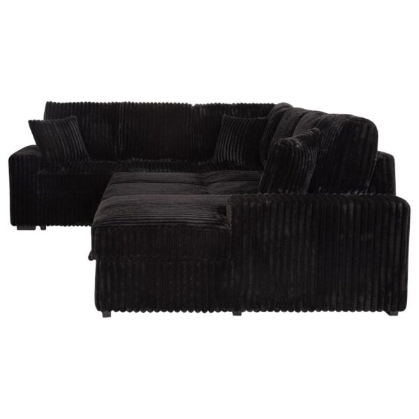 Devonshire Sleeper Sectional Sofa Storage Chaise Black
