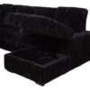Devonshire Sleeper Sectional Sofa Storage Chaise Black