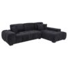 Octavia Upholstered Sectional Chaise Sofa Black