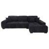 Octavia Upholstered Sectional Chaise Sofa Black
