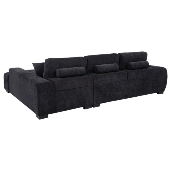 Octavia Upholstered Sectional Chaise Sofa Black