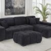 Octavia Upholstered Sectional Chaise Sofa Black