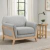 Vaughn Fabric Upholstered Flared Arm Accent Chair Grey