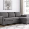 Samantha Upholstered Storage Sleeper Sectional Sofa Grey