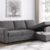 Samantha Upholstered Storage Sleeper Sectional Sofa Grey