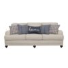 Glenn Upholstered English Arm Sofa Light Grey and Blue