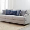 Glenn Upholstered English Arm Sofa Light Grey and Blue