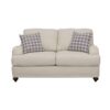 Glenn Upholstered English Arm Loveseat Light Grey and Blue