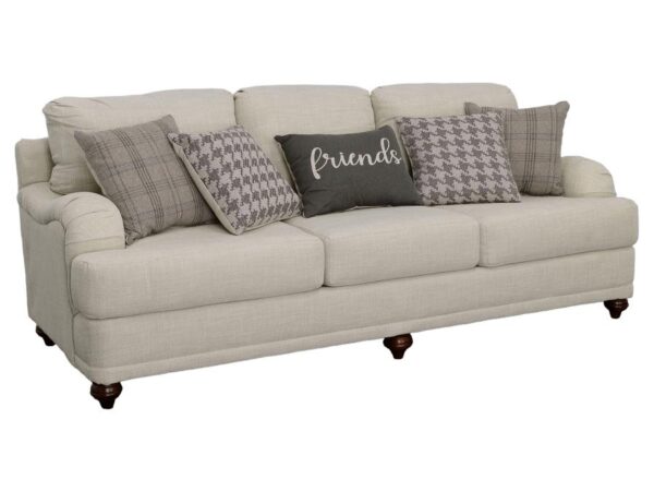 Glenn Upholstered English Arm Sofa Light Grey and Grey