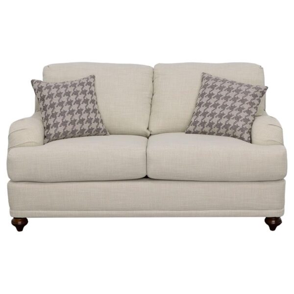 Glenn Upholstered English Arm Loveseat Light Grey and Grey