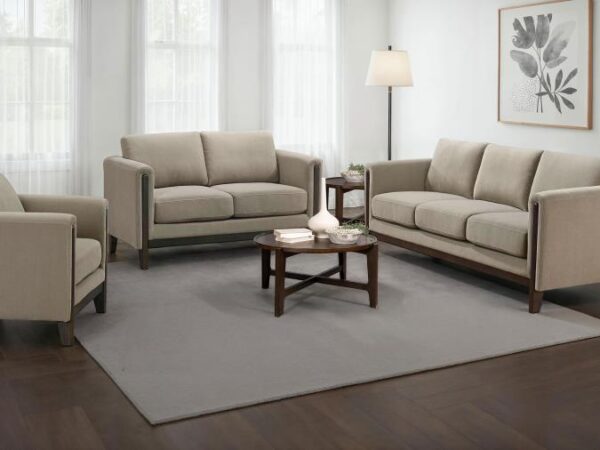 Islington 3-piece Upholstered Panel Arm Sofa Set Taupe