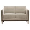 Islington Fabric Upholstered Panel Arm Loveseat Taupe