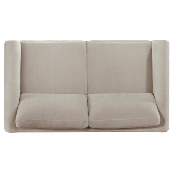 Islington Fabric Upholstered Panel Arm Loveseat Taupe