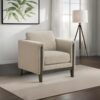 Islington Fabric Upholstered Panel Arm Accent Chair Taupe