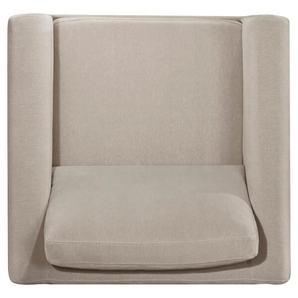 Islington Fabric Upholstered Panel Arm Accent Chair Taupe